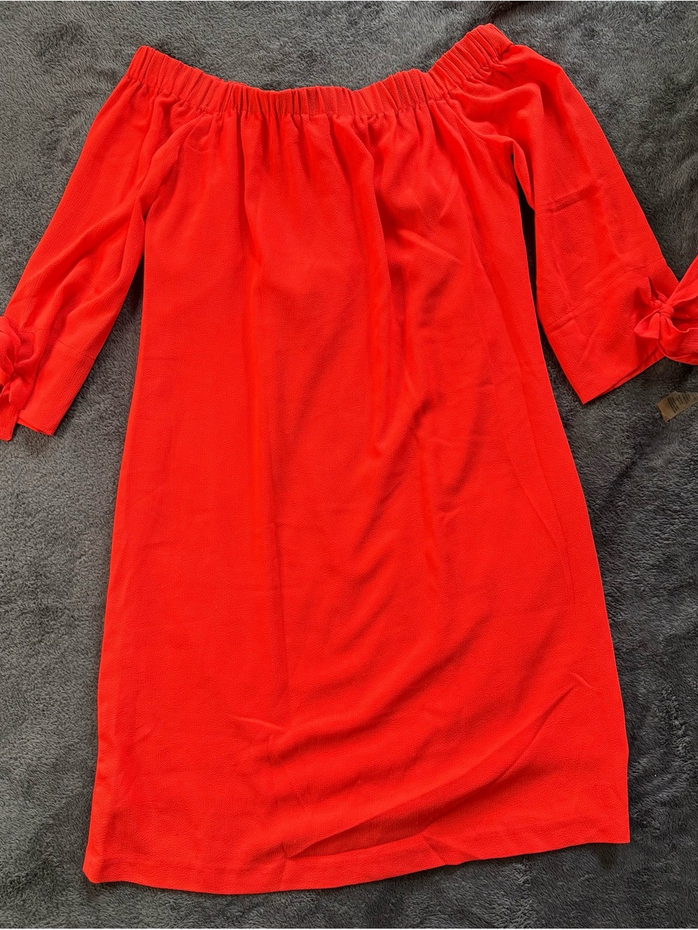 Vince Camuto Bright Red Off-Shoulder Midi Dress